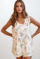 509 Broadway Floral Ruffle Top