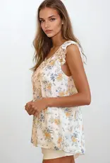 509 Broadway Floral Ruffle Top