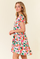 509 Broadway Floral Printed Smocked Back Mini Dress