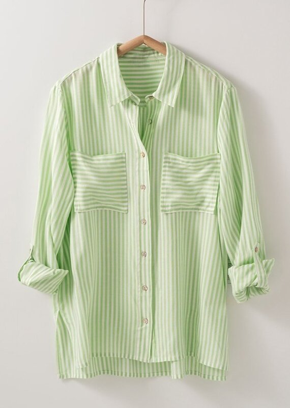 509 Broadway Relaxed Fit Vertical Stripe Top