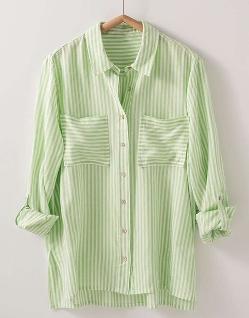 509 Broadway Relaxed Fit Vertical Stripe Top