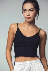 509 Broadway Seamless Ribbed Ruffle Trip Cami