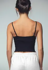 509 Broadway Seamless Ribbed Ruffle Trip Cami