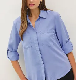 509 Broadway Tencel Long Sleeve Pocket Top