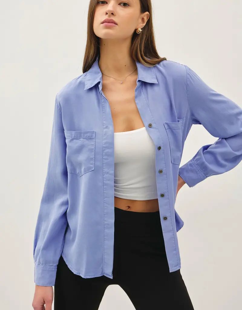 509 Broadway Tencel Long Sleeve Pocket Top