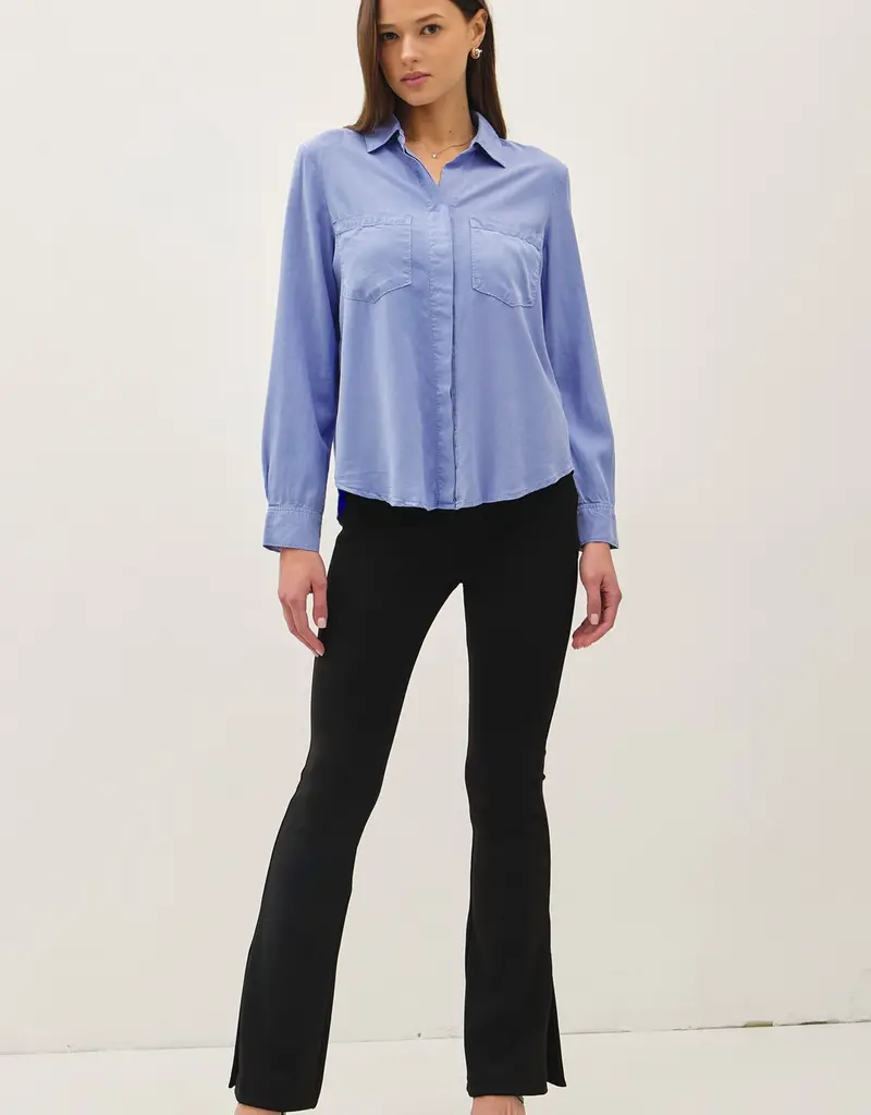 509 Broadway Tencel Long Sleeve Pocket Top