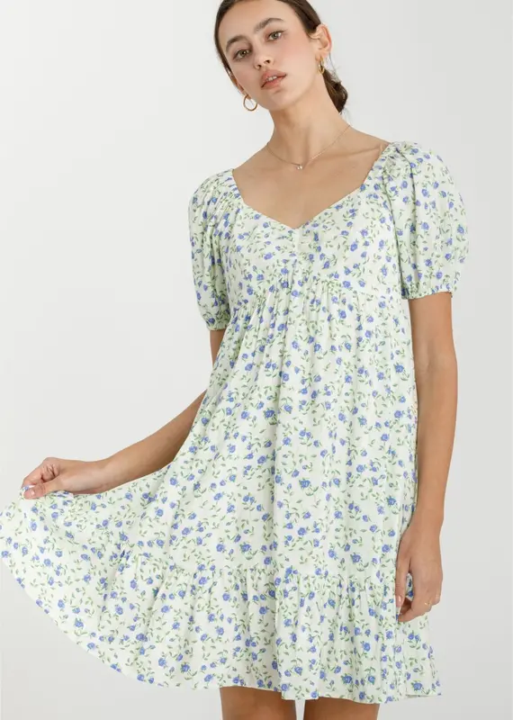 509 Broadway Floral Print Baby Doll Dress