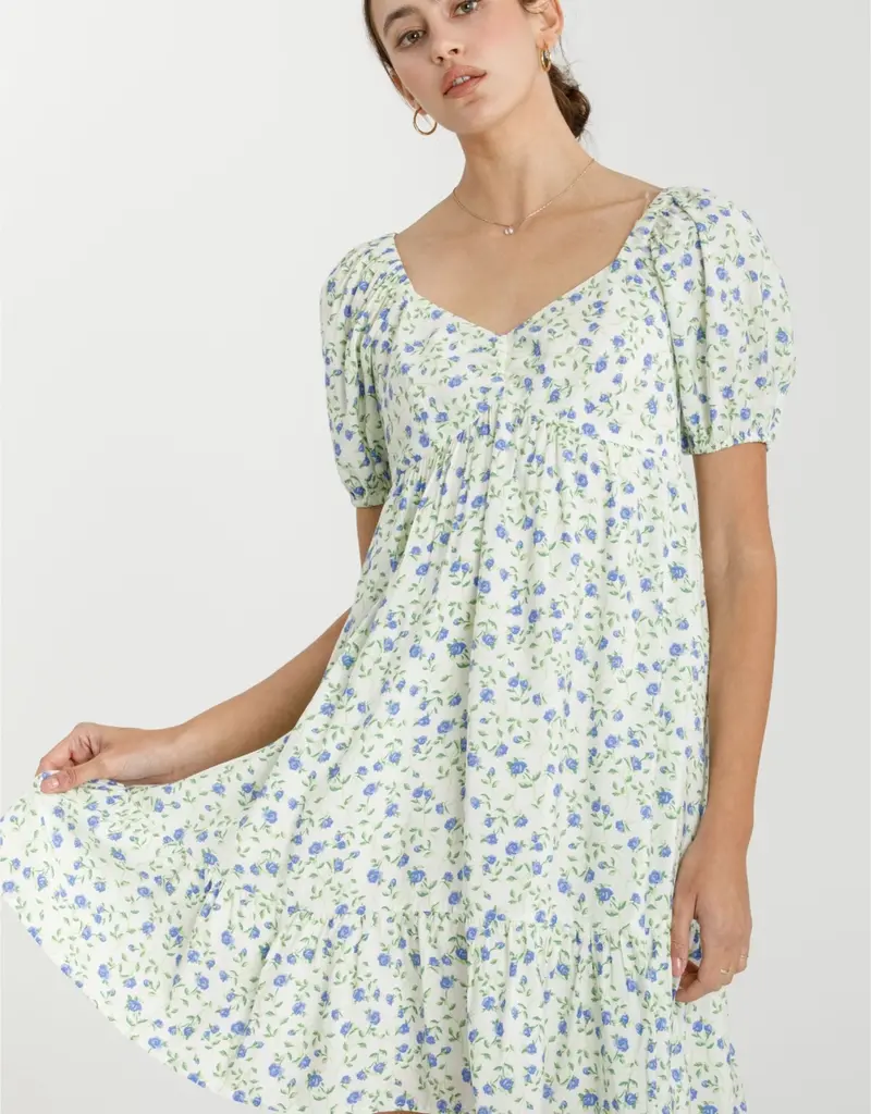 509 Broadway Floral Print Baby Doll Dress