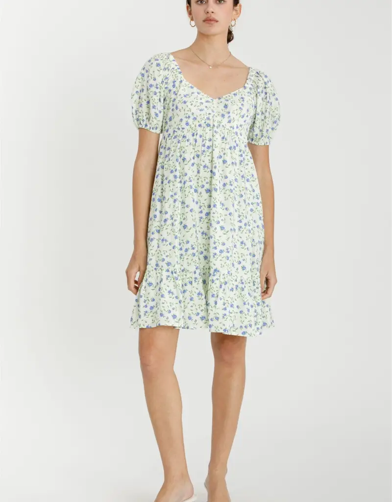 509 Broadway Floral Print Baby Doll Dress