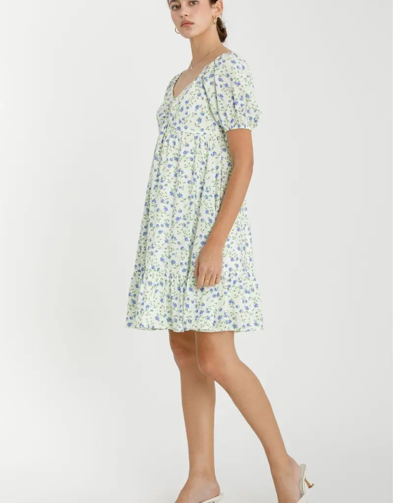 509 Broadway Floral Print Baby Doll Dress