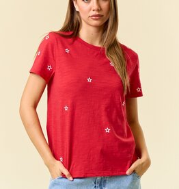 509 Broadway Star Embroidered Cotton Tee
