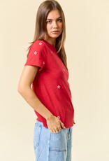 509 Broadway Star Embroidered Cotton Tee
