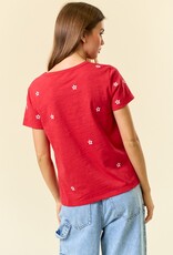 509 Broadway Star Embroidered Cotton Tee