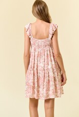 509 Broadway Floral Sweetheart Neck Tiered Dress