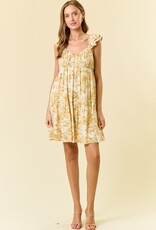 509 Broadway Floral Sweetheart Neck Tiered Dress