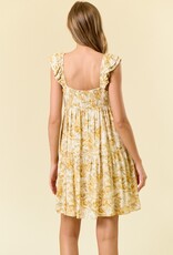 509 Broadway Floral Sweetheart Neck Tiered Dress