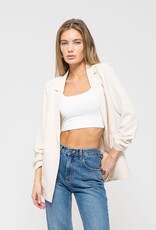 509 Broadway 3/4 Sleeve Ruched Sleeve Blazer