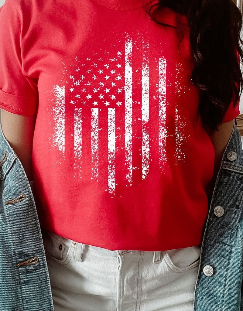 509 Broadway Retro Dressed American Flag Tee
