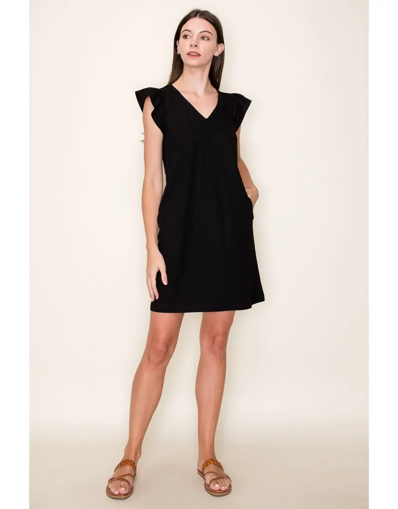 509 Broadway Solid Shift Midi Dress