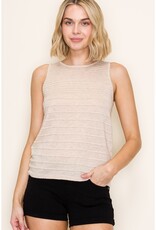 509 Broadway Textured Striped Sweater Top