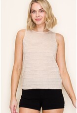 509 Broadway Textured Striped Sweater Top