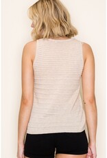 509 Broadway Textured Striped Sweater Top