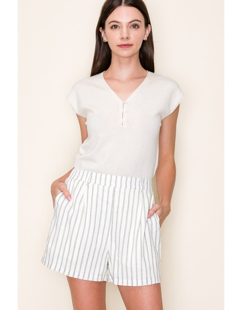 509 Broadway Pleated Elastic Waist Shorts