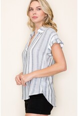 509 Broadway Roll Up S/S Striped Tee