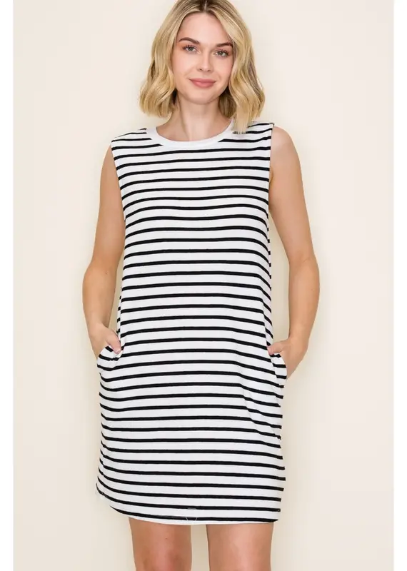 509 Broadway Striped Sleeveless Knit Dress