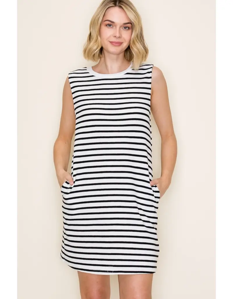 509 Broadway Striped Sleeveless Knit Dress