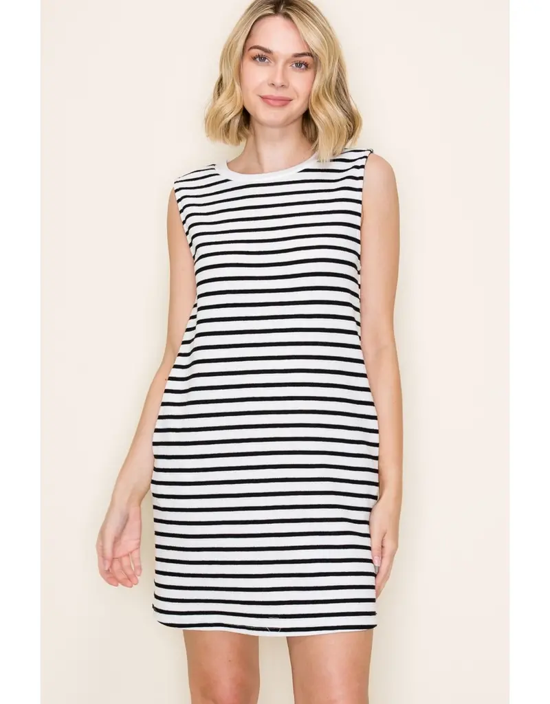 509 Broadway Striped Sleeveless Knit Dress