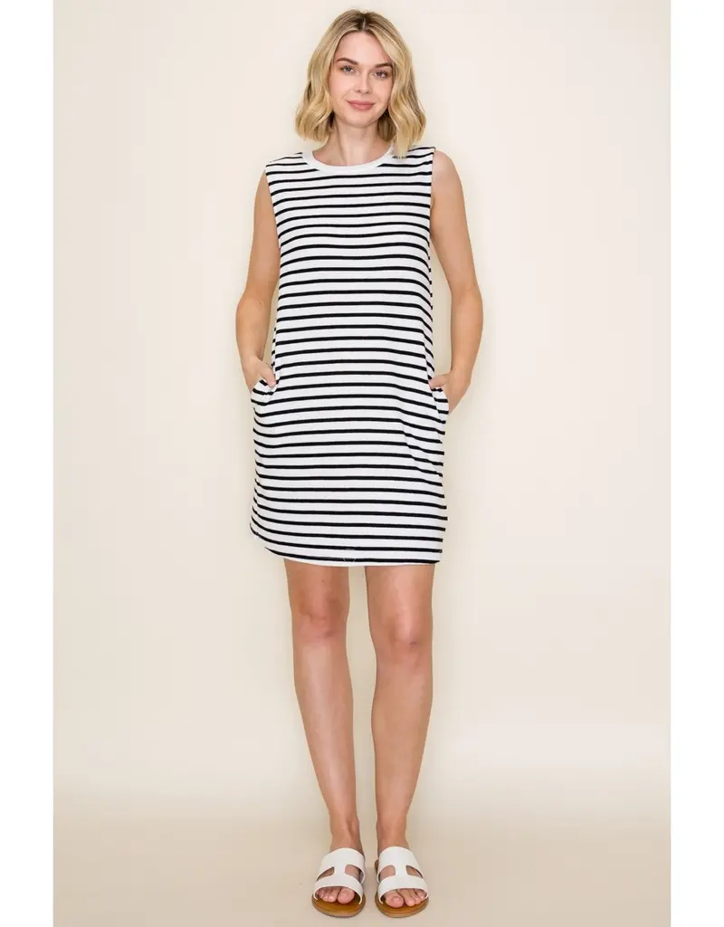 509 Broadway Striped Sleeveless Knit Dress