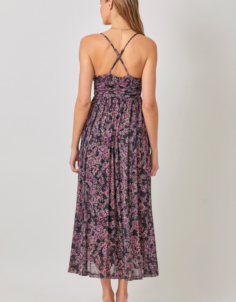 509 Broadway Criss Cross Back Pleating Dress