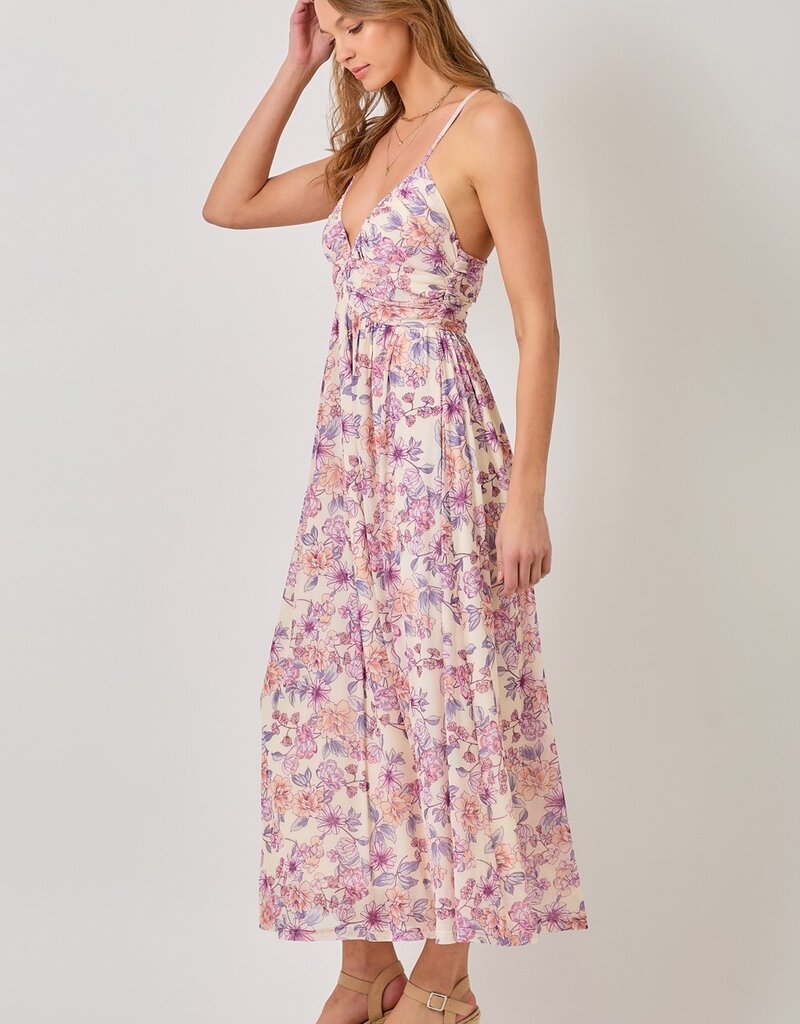 509 Broadway Criss Cross Back Pleating Dress