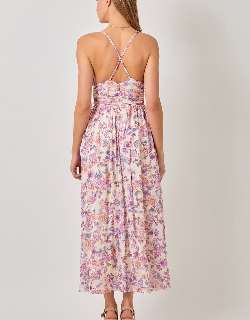 509 Broadway Criss Cross Back Pleating Dress