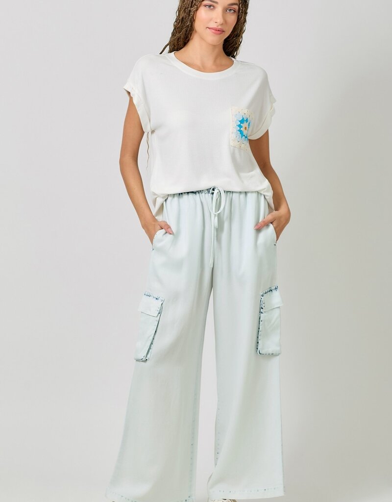 509 Broadway Tencel Wide Leg Cargo Pant