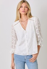 509 Broadway Eyelet Puff Sleeve Top