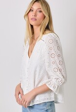 509 Broadway Eyelet Puff Sleeve Top