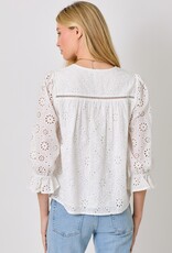 509 Broadway Eyelet Puff Sleeve Top