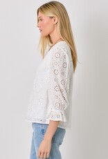 509 Broadway Eyelet Puff Sleeve Top