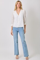509 Broadway Eyelet Puff Sleeve Top