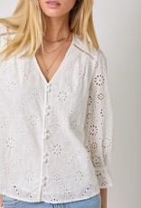 509 Broadway Eyelet Puff Sleeve Top