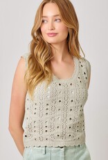 509 Broadway Scalloped Edge Crochet Knit Vest