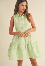 509 Broadway Button Down Texture Sleeveless Dress
