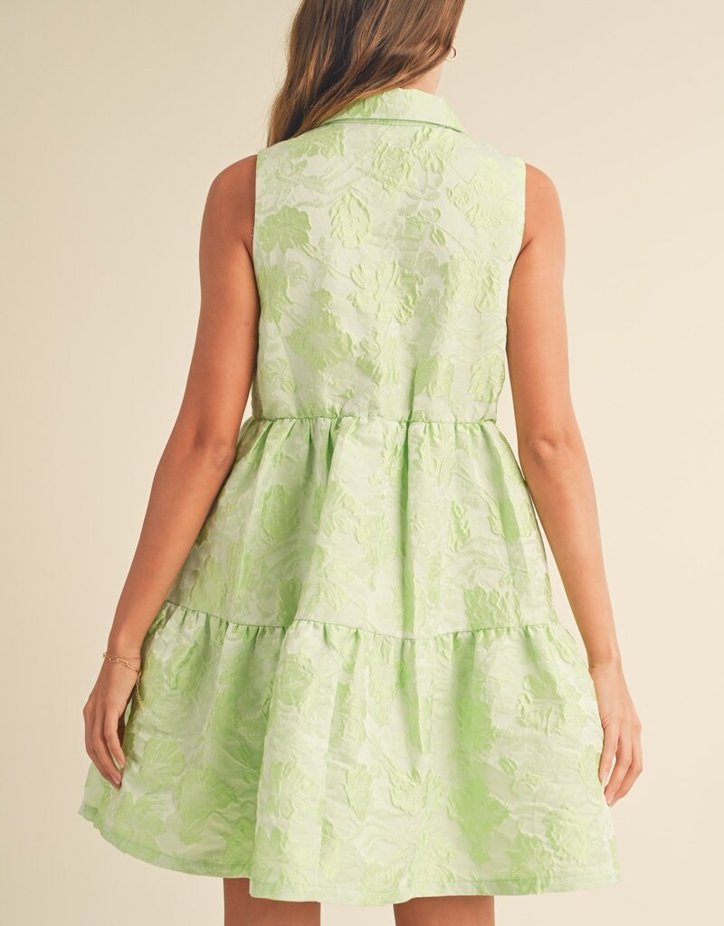 509 Broadway Button Down Texture Sleeveless Dress
