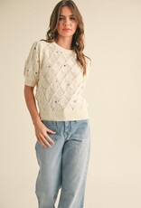 509 Broadway Dainty Flower Sweater Top