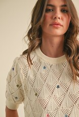 509 Broadway Dainty Flower Sweater Top