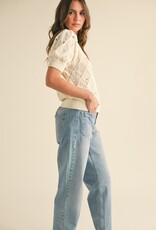 509 Broadway Dainty Flower Sweater Top
