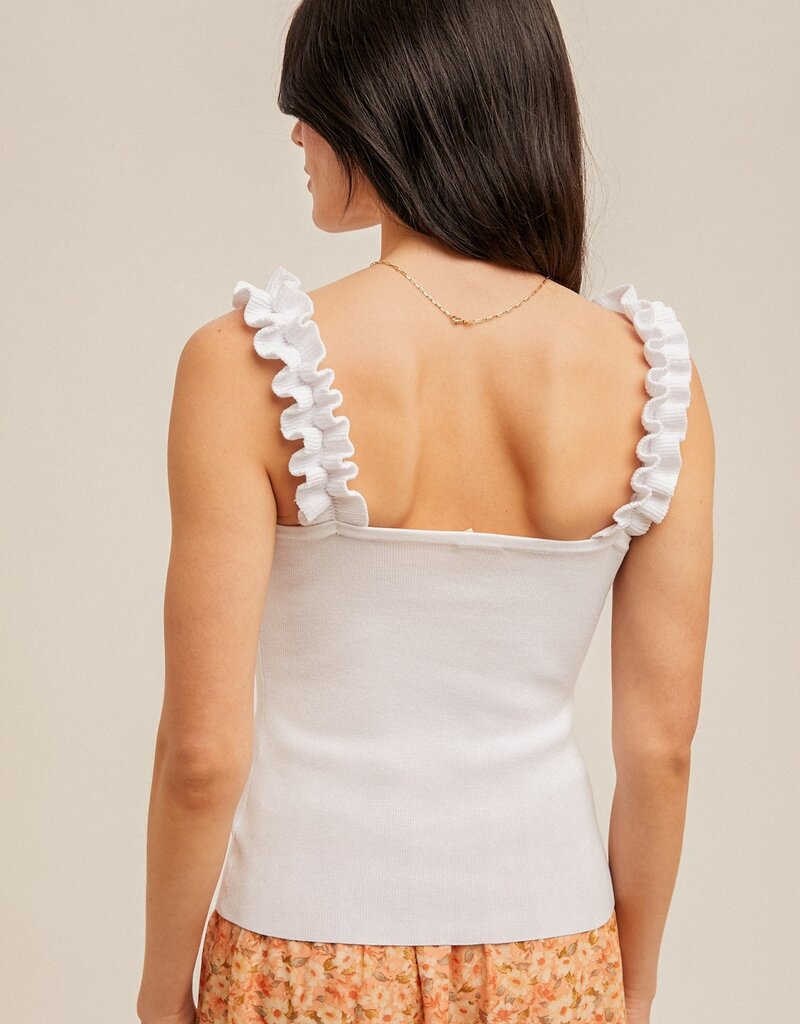 509 Broadway Ruffle Shoulder Cami Top