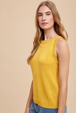 509 Broadway Crochet Detail Halter Sweater Top